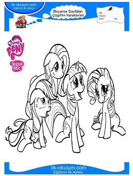 Çocuklar İçin My Little Poni Boyama Sayfaları 